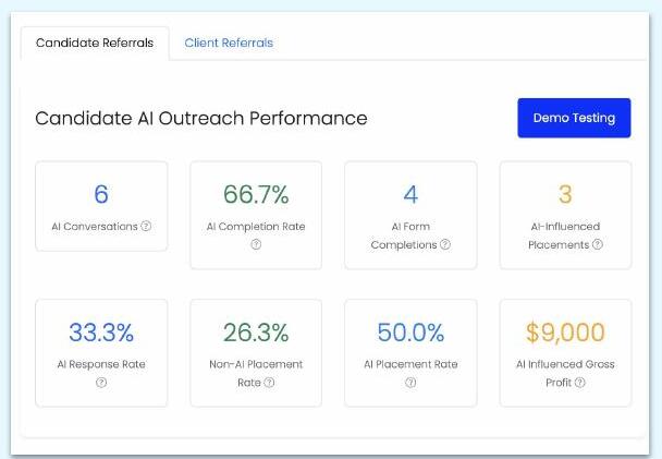 A recruiter reviewing AI-surfaced consultants to re-engage